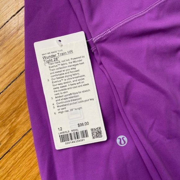 NWT Lululemon Wunder Train HR Tight 28" Moonlit Magenta - Picture 4 of 6